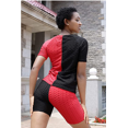 thumbnail image 2 of Akmipoem Women 2 Piece Summer Outfits Color Block Tracksuits Biker Short Sets Yoga Workout, 2 of 6