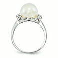 thumbnail image 1 of Sterling Silver Majestik Rh-pl 10-11mm Wht Imitation Shell Pearl & CZ Ring Size 6, 1 of 3