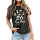 thumbnail image 4 of Gibobby Blusa de Trabajo de Manga Corta Tops informales mujer, Camiseta con estampado corto, manga, túnica para perros, camisa, amantes, letras, blusa para(Gris oscuro,CH), 4 of 4