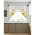 thumbnail image 5 of Floral Swag Valance Curtains Yellow Honey Bee Summer Flowers Gray Plaid Rod Pocket Kitchen Curtains Scalloped Window Treatment Valances Swag Curtains For Living Room 1 Pair 28"w X 36"l, 5 of 8