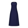 thumbnail image 7 of Uaswgudfs Sleeveless Casual Sundress for Women 2025: Halter Neck Abstract Ribbed Midi Dress - Summer 2025 Trend for Brunch, Beach Parties & Cocktail Evenings Red L, 7 of 7