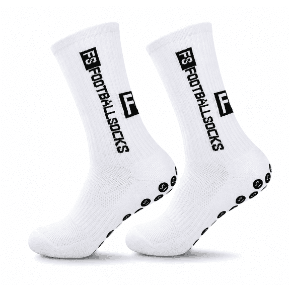 Saierfour 4 Pairs Anti-Slip Soccer Socks, Cushioned Grip Sports Socks for Men & Women, Moisture-Wicking Athletic Crew Socks for Football, Basketball & Running