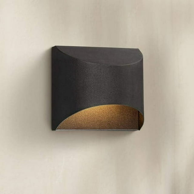 Possini Euro Design Ratner Modern Contemporary Outdoor LED Black Metal Dark Sky Sconce