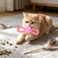 thumbnail image 5 of Mesh Tube Bow Tie Cat Toy with Bells, Crinkle Sound Interactive Teething Wand for Kittens, Chew Ring for Anxiety Relief and Boredom, 5 of 6