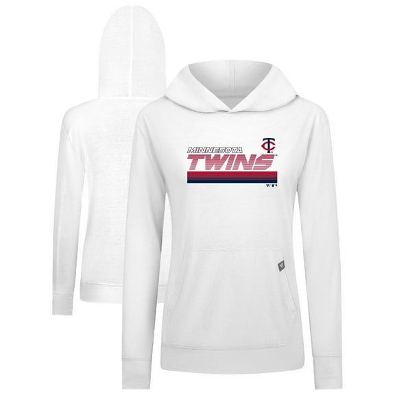 Women's Levelwear White Minnesota Twins Relay Breaker Pullover Hoodie