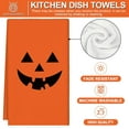 thumbnail image 2 of Halloween Kitchen Towels Pumpkin Face Dish Towels 18 x 26 Inch Orange Black Hand Drying Tea Towels for Cooking Baking Cleaning Wipe Gift, Set of 2, 2 of 6