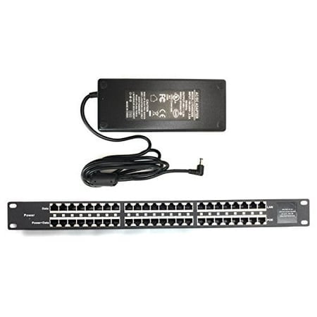 PoE Texas Injecteur PoE 24 Ports avec Alimentation 48V 120W pour Appareils 802.3af - Capacité Ethernet Rapide 10/100