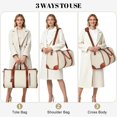 thumbnail image 6 of Garment Bag for Travel, Convertible Carry  Garment Duffle Bags for Women with Shoe Pouch & Detachable  Strap, Large PU Leather, 2 in 1  Suitcase Dress Suit Travel Bag, Beige, 6 of 6