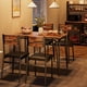 thumbnail image 3 of 5 - piece kitchen dining mesa set para 4 - rectangular wood top con 4 cushioned sillas, suitable para small spaces y apartments, brown color, 3 of 7