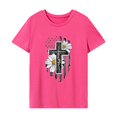 thumbnail image 1 of Camiseta para mujer con cuello redondo básica para senderismo trabajo deportes playa L Yinane, 1 of 7