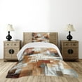 thumbnail image 4 of Ambesonne Brown Quilted Bedspread Set 2 Pcs, Nude Warm Palette Brushstroke, Twin Size, Cinnamon Amber Blue Grey, 4 of 4