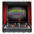thumbnail image 3 of Ambesonne Video Games Shower Curtain, Arcade Retro Fun, 69"Wx84"L, Multicolor, 3 of 3