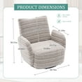 thumbnail image 2 of 360 Degree Swivel Accent Chair, Modern Comfy Armchair Sofa Chair with High Backrests and Metal Base, Single Sofa Reading Chair for Living Room, Khaki, 2 of 7