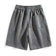 thumbnail image 3 of Lovskoo Athletic Shorts for Men Summer Leisure Sports Elastic Waist Solid Color Drawstring Pocket Shorts Gray, 3 of 4