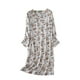 thumbnail image 1 of Gibobby Pijama De Mujer Camisón de algodón para mujer, ropa de dormir, camisa de manga larga, vestido de dormir con estampado informal(Café,G), 1 of 4