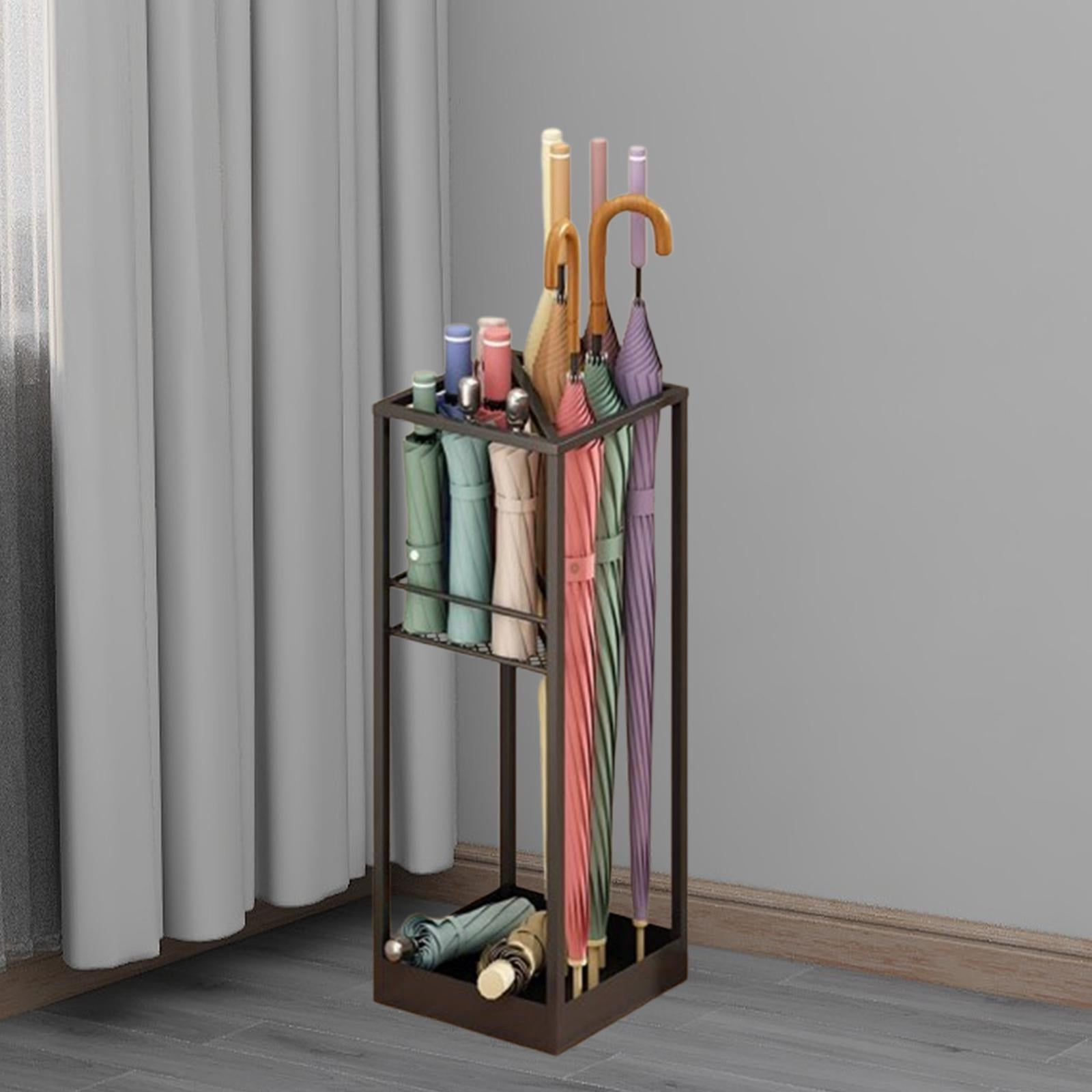 Fiocias Bucket for an umbrella organizing container with a holder with bin of the bin of Black