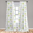 thumbnail image 5 of Ambesonne Abstract Curtains, Geometric, Pair of 28"x84", Seafoam Lime Green, 5 of 5
