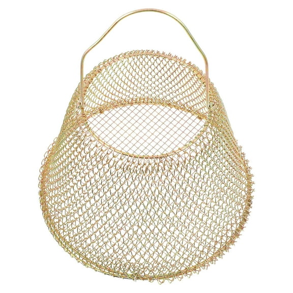 UPOUART Small Egg Basket Iron Golden for Storage 1Pack
