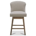thumbnail image 3 of CHITA 26 in Swivel upholstered Counter Bar Stool Set of 2, Wood Legs, Fabric in Tan, 3 of 8