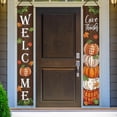 thumbnail image 6 of lijoe Thanksgiving Give Thanks Porch Banner Sign, Fall Pumpkin Patch Maple Leaves Front Door Decorative Hanging Welcome Banner Flag, Autumn Buffalo Plaid Farmhouse Decoration Home Outdoor Yard Decor, 6 of 6