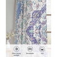 thumbnail image 6 of Blue Purple Boho Sheer Curtains 45 Inch Length 2 Panels Set for Living Room/Bedroom, Vintage Abstract Art Floral Ethnic Tribe Kitchen Curtains Grommet Semi-Sheer Curtains Window Treatments 42"x45"x2, 6 of 7