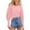 Pink, variant on UVEASISHA Womens Waffle Knit Tops Side Split Button Up Long Sleeve Casual T Shirt Trendy Solid Crew Neck Sweaters Black L