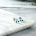thumbnail image 4 of Gem Stone King 925 Sterling Silver Ice Blue Topaz Stud Earrings for Women Men (2.00 Cttw, Gemstone November Birthstone, Pear Shape 8X5MM), 4 of 4