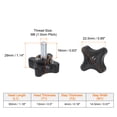 thumbnail image 2 of 2 Pieces Star Knobs M6 x 16mm Plastic 4-Star Stud Knob Hand Tightening Clamping Screw Handle Black, 2 of 6