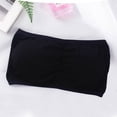 thumbnail image 2 of Jinhomg Women Bandeau Bra Padded Strapless Bralette Bra Seamless Bandeau Tube Top Bra Black Free Size, 2 of 7