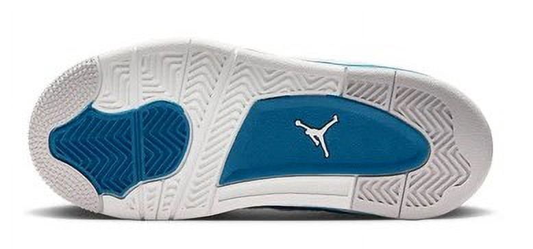 Joardan Air Retro 4 Boy's Shoes, Off White & Military Blue, Size 12.5