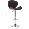 thumbnail image 3 of vidaXL Bar Stool Black Faux Leather, 3 of 8