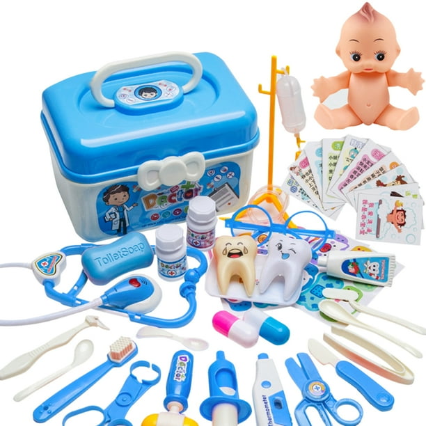 Kit médico de dentista de 39 Uds., caja médica de juguete, Kit médico, juego de Doctor, los mejores regalos Hugtrwg Para estrenar