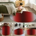 thumbnail image 6 of Red Black Grey Ombre 6ft Round Rug, Modern Abstract Art Gradient Non-Skid Rubber Backing Large Area Rugs - Living Room Bedroom Home Office, Indoor Floor Mat Carpets Washable Rug, 6 of 9