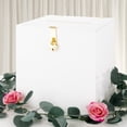 thumbnail image 5 of Koyal Wholesale White Acrylic Wedding Card Box with Slot and Gold Metallic Lock Buckle, 12" x 12" x 12", Wishing Well, 5 of 6