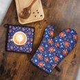 thumbnail image 5 of Pioneer Flower Floral Print Pattern 2-Pack Oven Mitts Set, Heat Resistant Kitchen Gloves, 7.7" X 12", 5 of 6