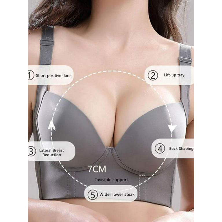Mlqidk Women's Plus Size Wireless Bra Full Cup Lift Bras for Women No  Underwire Push Up Shaping Wire Free Everyday Bra,Complexion 36