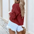 thumbnail image 4 of Women's Fashion Long Sleeve Open Front Knit Cropped Cardigan Sweaters Solid Color Casual Drop Shoulder Short Shrugs Sweater Coats, 4 of 5