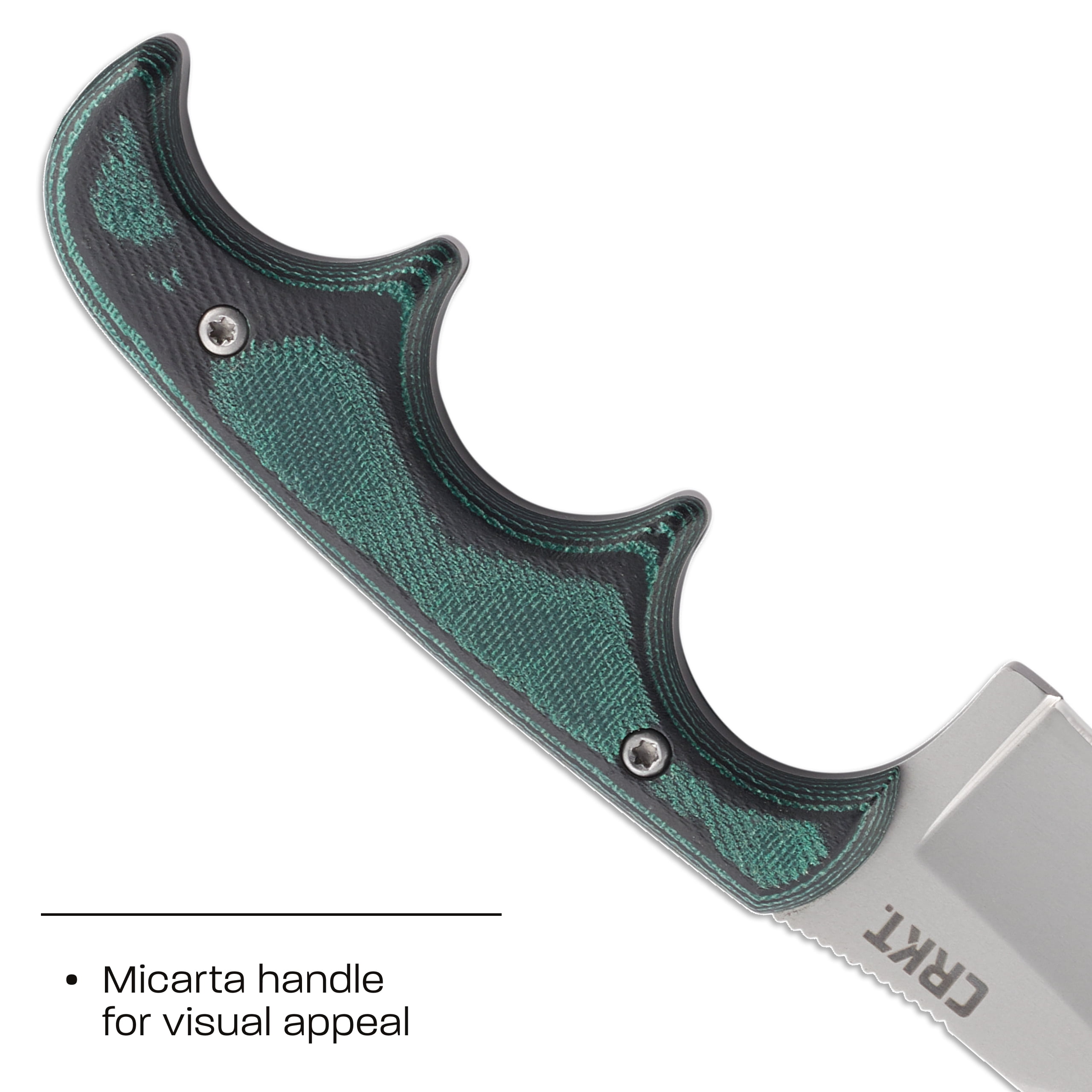 CRKT Minimalist Bowie Outdoor Survival Fixed Blade Knife with Sheath: Stainless Steel Plain Edge Blade, Micarta Handle, 2387