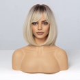 thumbnail image 3 of Short Bob Wig With Bangs,Shoulder Length Wigs for Women Short Wavy Women's Wigs Natural Looking Heat Resistant Synthetic Wigs for Daily Use A9, 3 of 6
