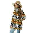 thumbnail image 3 of SCRAWLGOD Aztec Tribal Women Long Cardigans Lightweight Cow Print Sweatshirt for Women Long Sleeve Sweatshirt Cardigan Women Travel Breathable Womens Sweater Jacket Size XL, 3 of 7