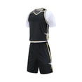 thumbnail image 3 of HXWCHs Girls Boys Basketball Shirt and Shorts 2 Piece Printed Sports Uniform Set for Kids Youth Size: 4XL Black, 3 of 6