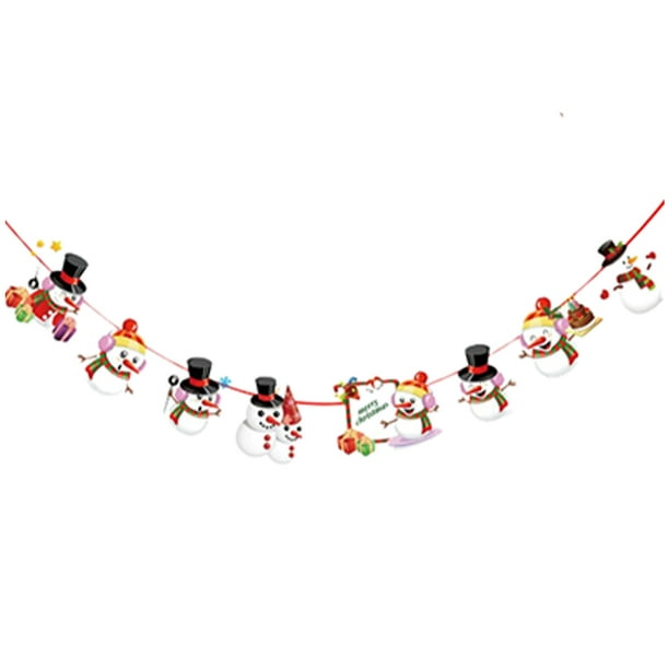 Inteprter Pancartas de papel de Navidad diseño de escena banderas colgantes decorativas regalo para niños Festival árbol colgante pared centro Kits de decoración para fiestas Tipo3