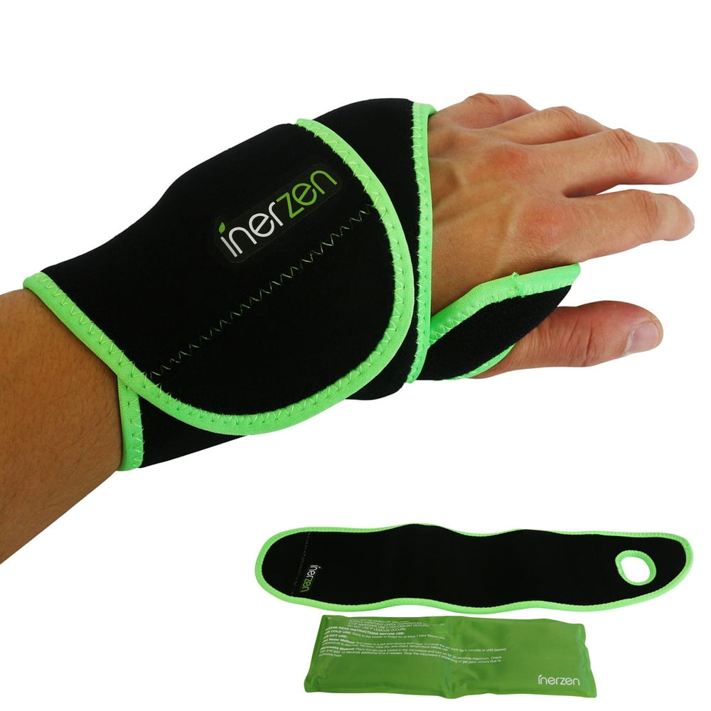 Inerzen Wrist Support Hot and Cold Gel Therapy Wrap Includes Hot or Cold Gel Pack for Pain