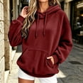 thumbnail image 7 of Vixolx Casual Solid Hoodies for Women Drawstring Fleece Hooded Sweatshirt with Kangaroo Pocket Fall Winter Long Sleeve Pullover, 7 of 7