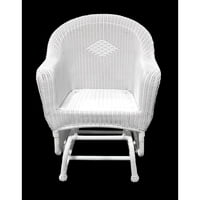 Outdoor Gliders Product Image 36 White Resin Wicker Single Glider Patio Chair