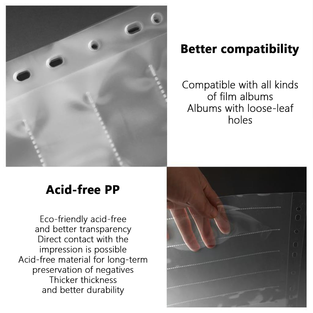 RYUJNDK Album Film Protector Storage Box 135/120 Negativess Film Storage Pages Negatives Folder for Organizing Film