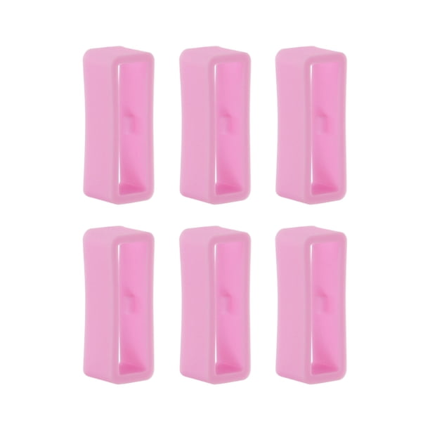 6uds Reloj Correa Lazo Cierre Anillos 20mm Caucho Reloj Soporte Guardián Silicona para Reloj Correa, Rosa