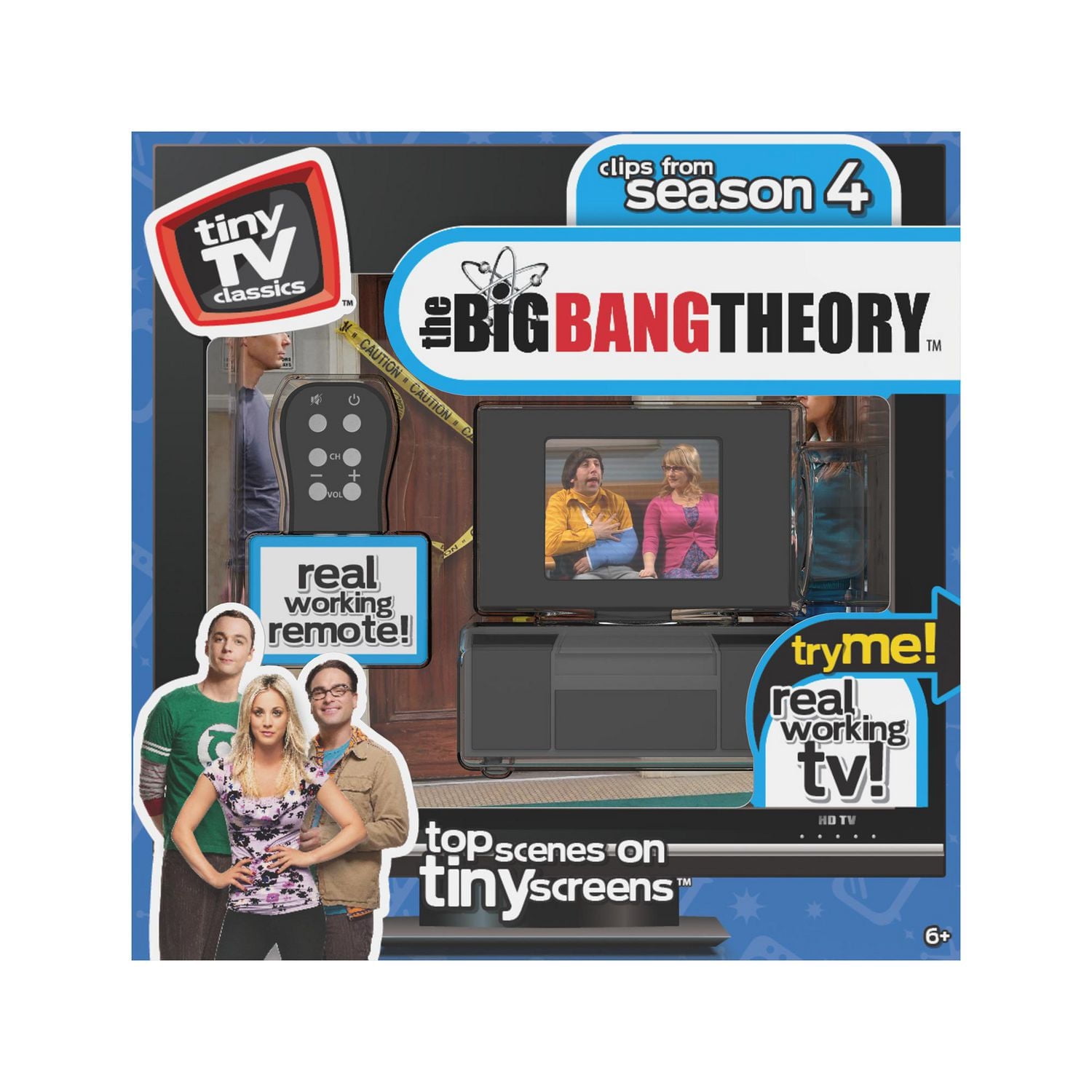 Tiny TV Classics - The Big Bang Theory Edition- Newest Collectible from Basic Fun - Watch top Big Bang Theory scenes on a real-working Tiny TV (with working remote)!