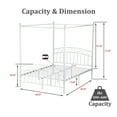 thumbnail image 4 of alazyhome Queen ​Size Metal Canopy Bed Frame, Modern Design, White, 4 of 7