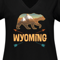 thumbnail image 4 of Inktastic Wyoming Vacation Bear Silhouette Women's Plus Size V-Neck T-Shirt, 4 of 5